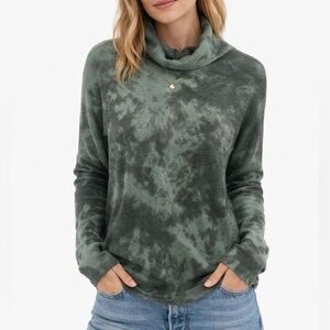 Michael Stars Tie-Dye Waffle Knit TurtleneckTop.